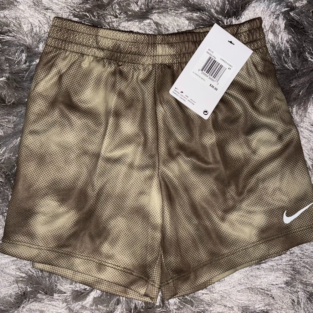 Nike Boys Shorts Dri-Fit Toddler Khaki Green 76K502-F84 Size 4T NWT